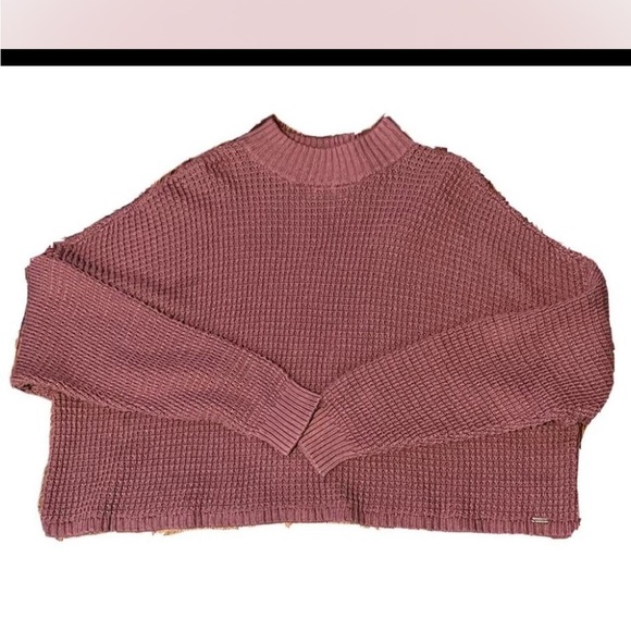 Hollister Cropped Waffle Knit Sweater - Picture 2 of 5